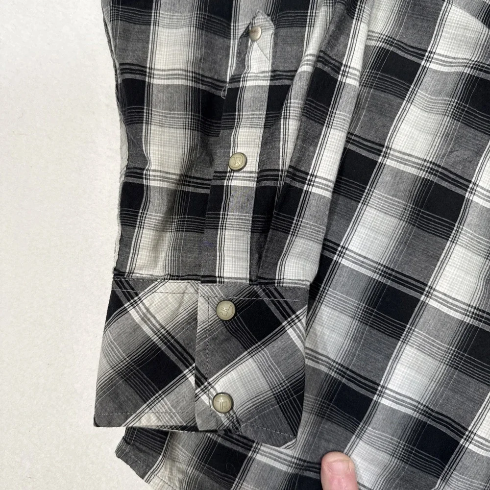 Topo Ranch Pearl Snap‎ Plaid Western Long Sleeve Rockabilly Shirt Size Medium
